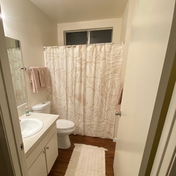 Cost Plus World Market Other - World Market Tufted Floral Pattern Shower Curtain with Ring Hook Beige 1 Piece